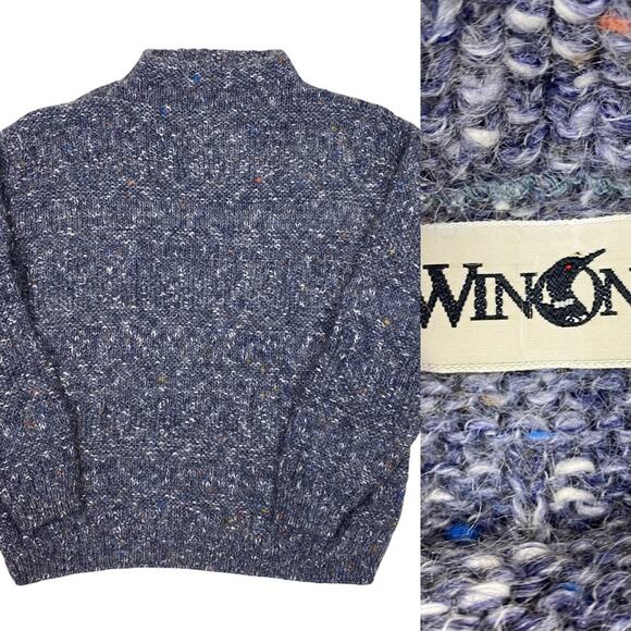 Vintage Winona women’s tweed textured sweater mock neck size M oversized grandpa - Picture 1 of 6